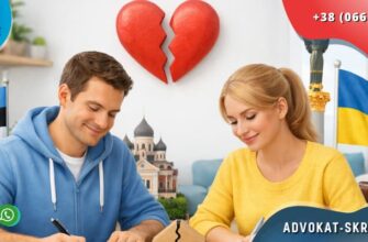 Divorce in Estonia for Ukrainians with mutual agreement signing documents in a bright interior