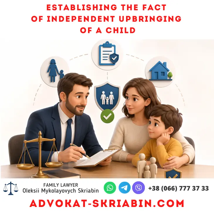 Establishing the fact of independent upbringing of a child — legal assistance from a lawyer