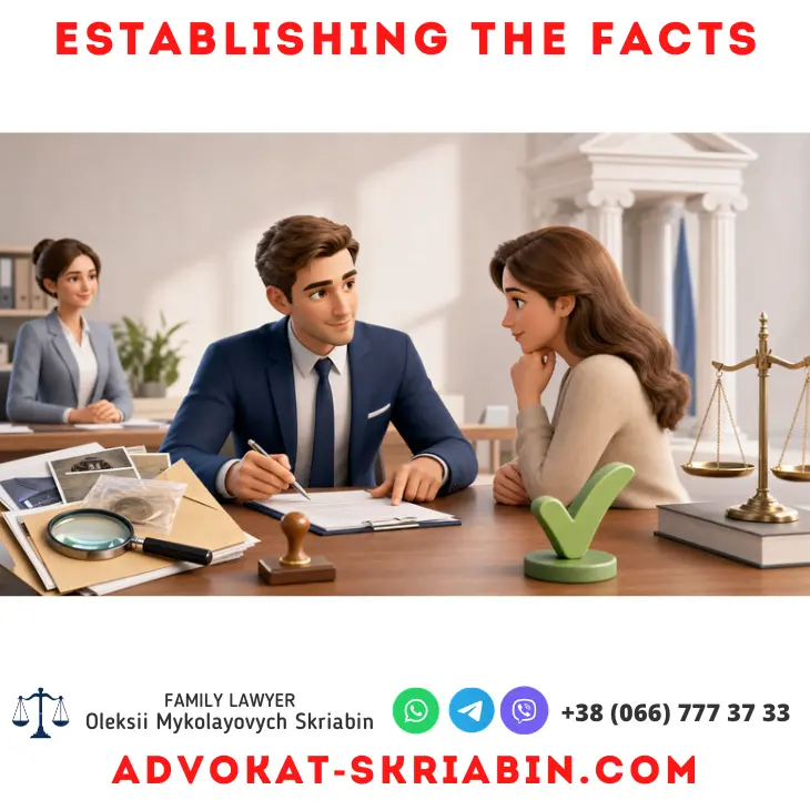 Establishing the facts — attorney assistance establishing the facts — legal assistance by attorney