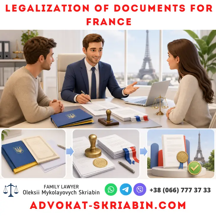 Legalization of documents for France — apostille, translation and lawyer assistance