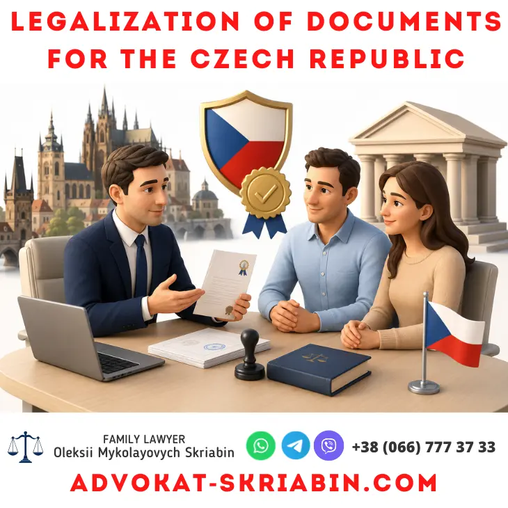 Legalization of documents for the Czech Republic with apostille, certified translation and legal assistance