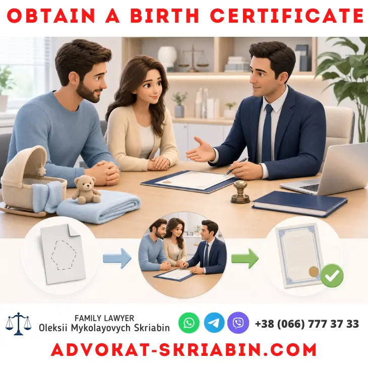 Obtain a Birth Certificate — Lawyer Assistance Obtain a birth certificate in Ukraine with lawyer assistance