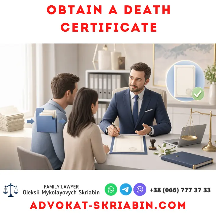 Obtain a death certificate in Ukraine with legal assistance