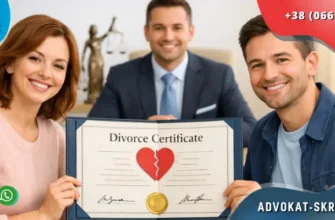 Couple receiving divorce certificate in a bright modern legal office with attorney consultation