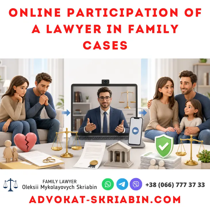 Online participation of a lawyer in family cases — remote legal assistance for family matters