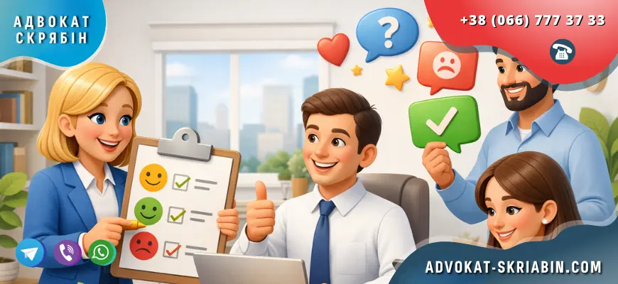 Опитування для клієнтів юридичних послуг з позитивним зворотним звʼязком