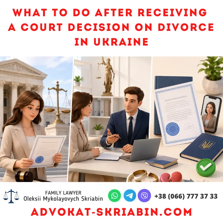 What to do after receiving a court decision on divorce in Ukraine with legal assistance from a lawyer
