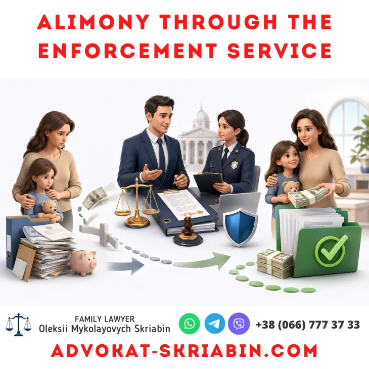 Alimony through the enforcement service with legal assistance from an attorney