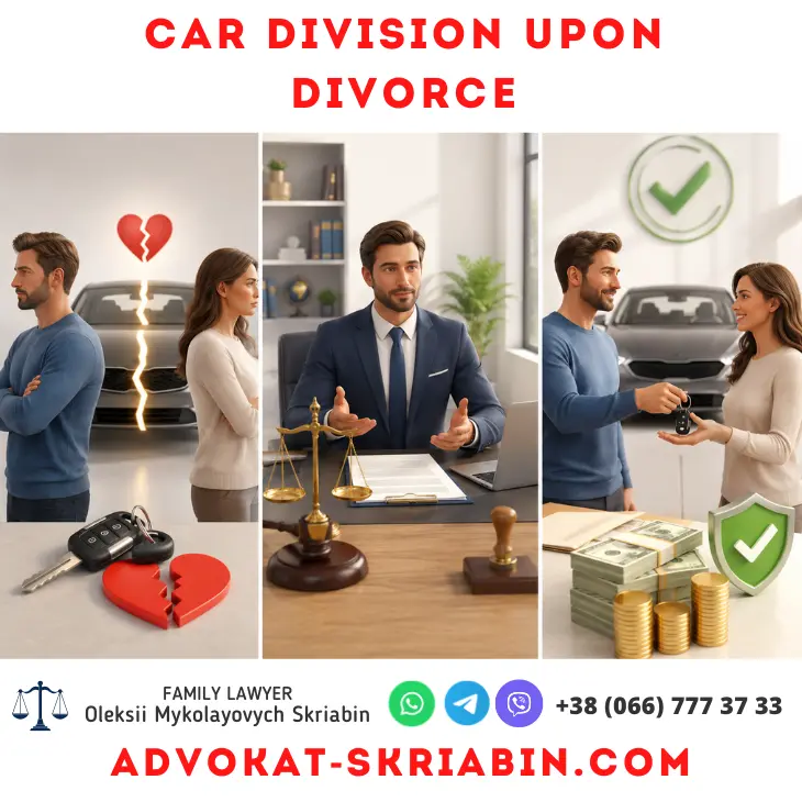 Car division upon divorce with legal support from a family lawyer