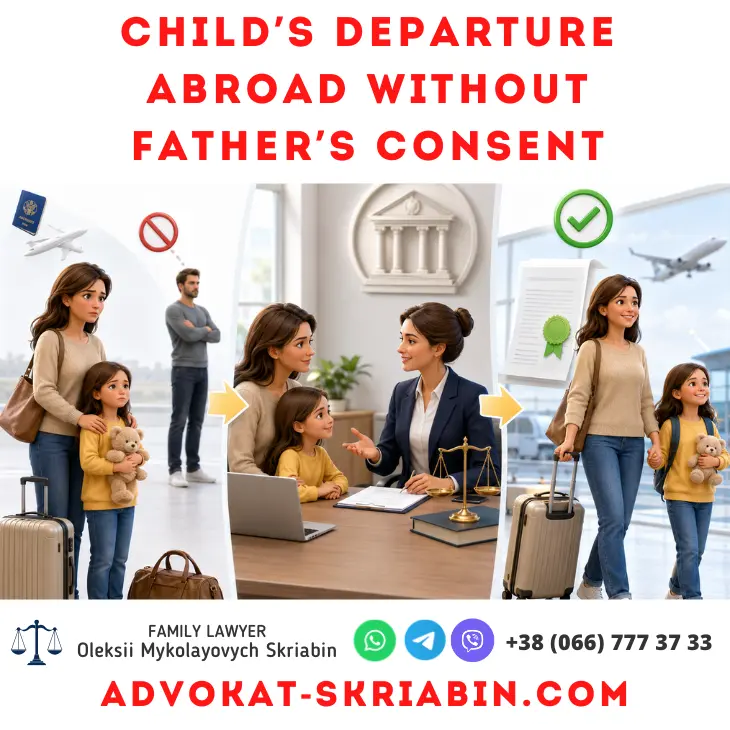 Child’s departure abroad without father’s consent legal help Child’s departure abroad without father’s consent legal assistance by a family lawyer