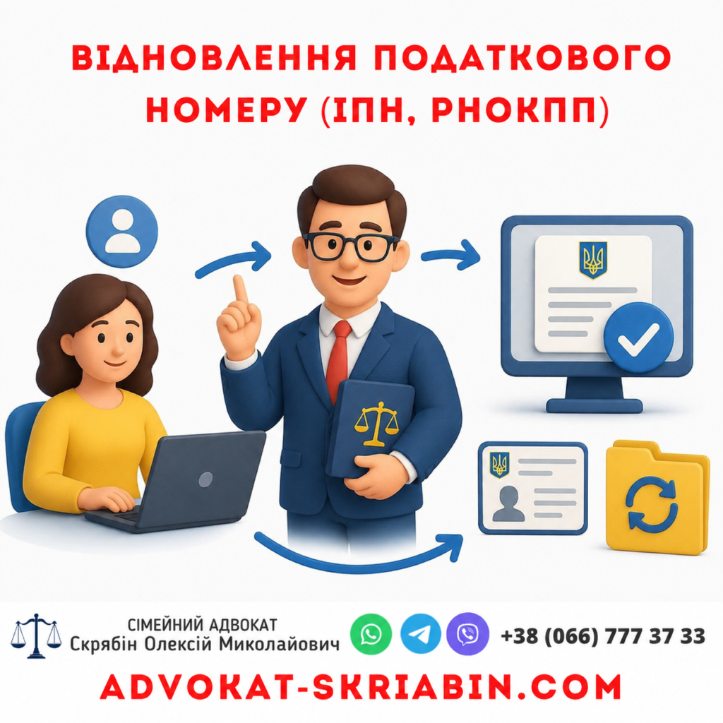 Відновлення податкового номера (ІПН, РНОКПП) Відновлення податкового номера ІПН та РНОКПП в Україні