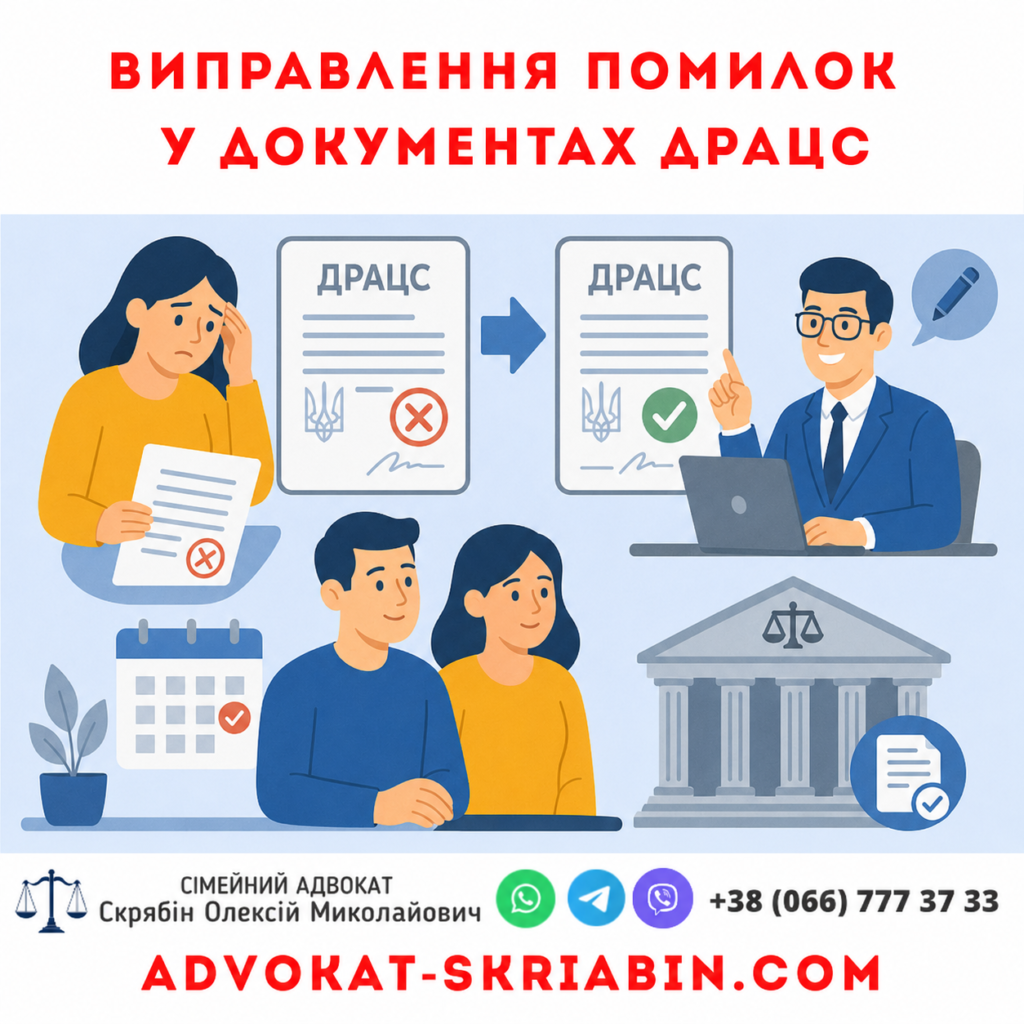 Виправлення помилок у документах ДРАЦС Виправлення помилок у документах ДРАЦС в Україні